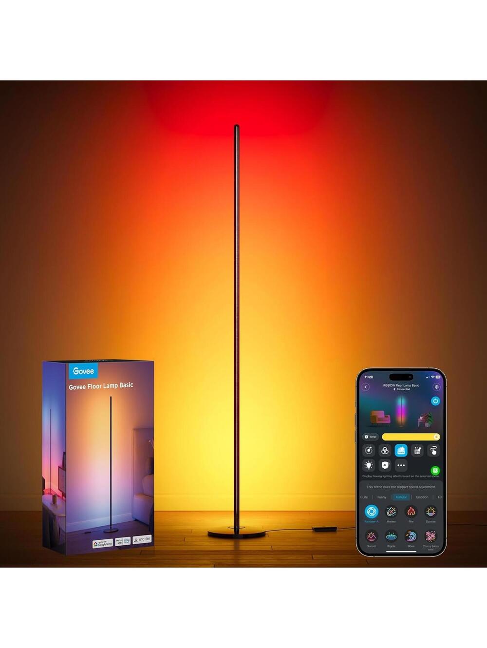 Govee Floor Lamp Basic 1000lm LED Corner Lamp Compatible with SmartThings